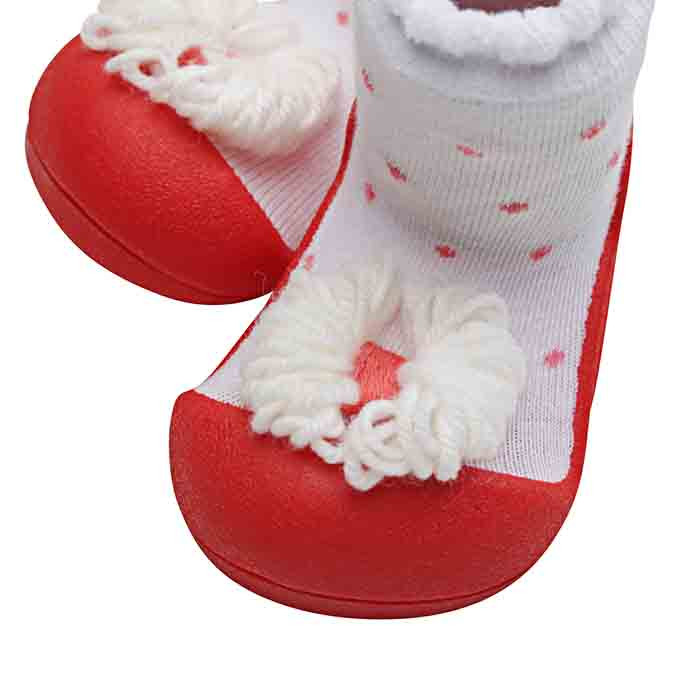ATTIPAS POLKA DOT RED ergonomical crib shoes slip proof boots infant  toddler